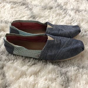 TOMS Chambray & Blue Gingham Shoes
